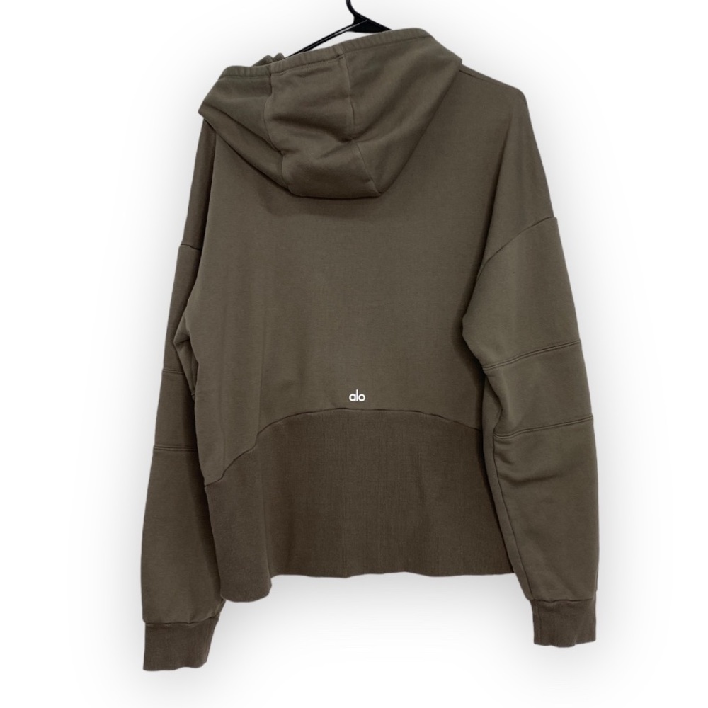 alo yoga army green hoodie sweater women’s size small